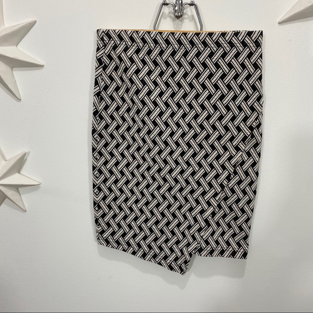 Miss selfridges Asymmetric patterned pencil skirt